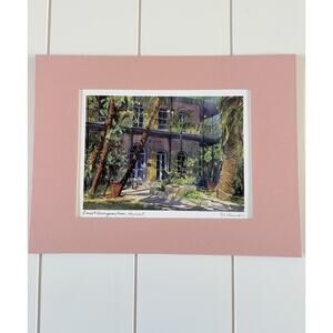 Ernest Hemingway House Key West Florida Pink Matted Print Kennedy 9”x12” Gallery